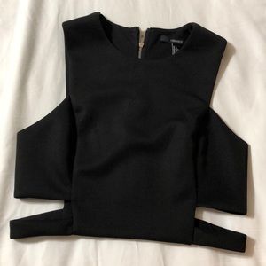 Black cutout crop top